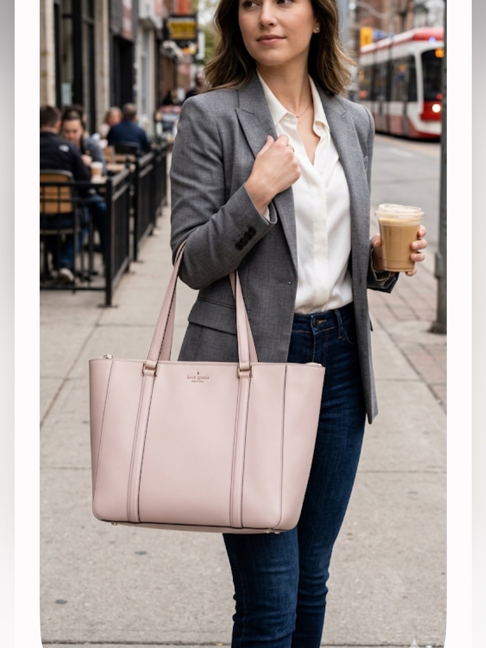 Kate Spade Pink Leather Tote Bag